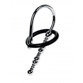 Серебристый уретральный плаг-бусины TOYFA Metal с мягким фиксириющим кольцом - ToyFa - купить с доставкой в Нефтекамске