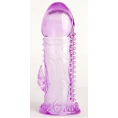 Фиолетовая гелевая насадка с шипами - 13 см. - Toyfa Basic - в Нефтекамске купить с доставкой