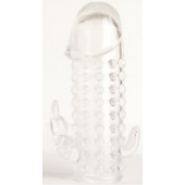 Гелевая прозрачная насадка с 2 отростками - 13 см. - Toyfa Basic - в Нефтекамске купить с доставкой