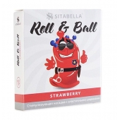 Стимулирующий презерватив-насадка Roll   Ball Strawberry - Sitabella - купить с доставкой в Нефтекамске