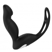 Черный вибромассажер простаты P-PLEASER W ERECTION ENHANCE - Dream Toys - в Нефтекамске купить с доставкой