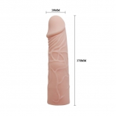 Закрытая телесная насадка-фаллос - 17 см. - Sex Expert - в Нефтекамске купить с доставкой