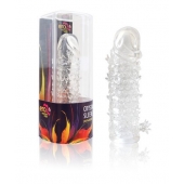Закрытая прозрачная рельефная насадка Crystal sleeve - 13 см. - Erowoman-Eroman - в Нефтекамске купить с доставкой