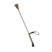 Черно-золотистый стек с хлопушкой из кожи - 62 см. - Sitabella - купить с доставкой в Нефтекамске