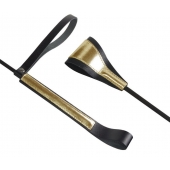 Черно-золотистый стек с хлопушкой из кожи - 62 см. - Sitabella - купить с доставкой в Нефтекамске