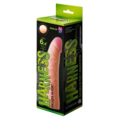 Телесная изогнутая насадка на Harness с коннектором GREEN LINE - 18 см. - LOVETOY (А-Полимер) - купить с доставкой в Нефтекамске