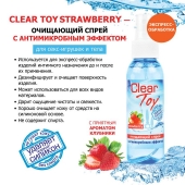 Очищающий спрей для игрушек CLEAR TOY Strawberry - 100 мл. - Биоритм - купить с доставкой в Нефтекамске