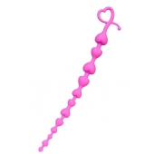 Розовая силиконовая анальная цепочка Long Sweety - 34 см. - ToyFa в Нефтекамске Розовая силиконовая анальная цепочка Long Sweety - 34 см. - ToyFa