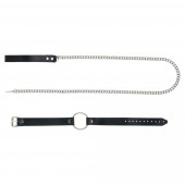 Черный поводок и чокер с кольцом Rada - Rebelts - купить с доставкой в Нефтекамске