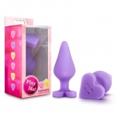 Фиолетовая анальная пробка Naughty Candy Heart Do Me Now - 8,9 см. - Blush Novelties - купить с доставкой в Нефтекамске