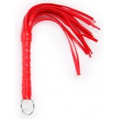 Красная плеть с рукоятью в оплетке - 28 см. - Notabu - купить с доставкой в Нефтекамске