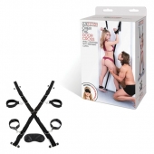 Чёрный набор для фиксации у двери - Lux Fetish - купить с доставкой в Нефтекамске