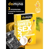 Презервативы для орального секса DOMINO Sweet Sex с ароматом тропических фруктов - 3 шт. - Domino - купить с доставкой в Нефтекамске