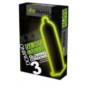 Презервативы DOMINO Neon Green со светящимся в темноте кончиком - 3 шт. - Domino - купить с доставкой в Нефтекамске