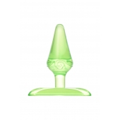 Зеленая анальная втулка с ограничителем - 6,5 см. - Toyfa Basic в Нефтекамске Зеленая анальная втулка с ограничителем - 6,5 см. - Toyfa Basic