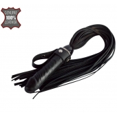 Черная плеть  Ковбой  с ручкой-фаллосом - 55 см. - Sitabella - купить с доставкой в Нефтекамске