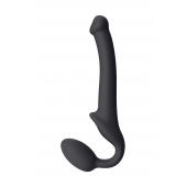Черный безремневой страпон Silicone Bendable Strap-On S - Strap-on-me - купить с доставкой в Нефтекамске