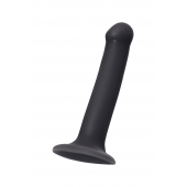 Черный фаллос на присоске Silicone Bendable Dildo M - 18 см. - Strap-on-me - купить с доставкой в Нефтекамске