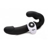 Черный безремневой страпон Urge Silicone Strap On с пультом ДУ - 24 см. - XR Brands - купить с доставкой в Нефтекамске