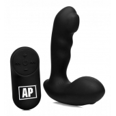 Черный стимулятор простаты Alpha-Pro 7X P-Milker Silicone Prostate Stimulator with Milking Bead - XR Brands - в Нефтекамске купить с доставкой