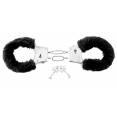 Меховые чёрные наручники Beginner s Furry Cuffs - Pipedream - купить с доставкой в Нефтекамске