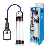 Прозрачная вакуумная помпа Sex Expert с манометром - Sex Expert - в Нефтекамске купить с доставкой