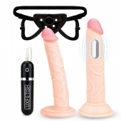 Регулируемые трусики с 2 насадками - 16 и 15 см. - Lux Fetish - купить с доставкой в Нефтекамске