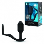 Черное эрекционное кольцо с анальным плагом Snug   Tug - b-Vibe - в Нефтекамске купить с доставкой