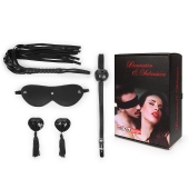 Эротический набор в черном цвете: маска, кляп, пэстисы, плётка - Notabu - купить с доставкой в Нефтекамске