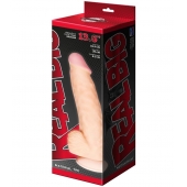 Телесный фаллоимитатор-супергигант с мошонкой на присоске - 34,5 см. - LOVETOY (А-Полимер) купить с доставкой в интернет-магазине Orgasmix в Нефтекамске Телесный фаллоимитатор-супергигант с мошонкой на присоске - 34,5 см. - LOVETOY (А-Полимер)