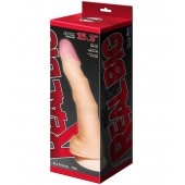 Телесный рельефный фаллоимитатор-супергигант с мошонкой на присоске - 39 см. - LOVETOY (А-Полимер) купить с доставкой в интернет-магазине Orgasmix в Нефтекамске Телесный рельефный фаллоимитатор-супергигант с мошонкой на присоске - 39 см. - LOVETOY (А-Полимер)