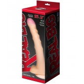 Телесный ребристый фаллоимитатор-супергигант с мошонкой на присоске - 39 см. - LOVETOY (А-Полимер) купить с доставкой в интернет-магазине Orgasmix в Нефтекамске Телесный ребристый фаллоимитатор-супергигант с мошонкой на присоске - 39 см. - LOVETOY (А-Полимер)