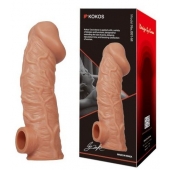 Телесная насадка на фаллос с фиксацией мошонки EXTREME SLEEVE - 15,6 см. - KOKOS - в Нефтекамске купить с доставкой