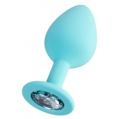 Мятная анальная втулка Brilliant с прозрачным кристаллом - 8 см. - ToyFa - купить с доставкой в Нефтекамске Мятная анальная втулка Brilliant с прозрачным кристаллом - 8 см. - ToyFa - купить с доставкой в Нефтекамске