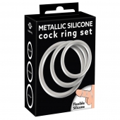 Набор из 3 эрекционных колец под металл Metallic Silicone Cock Ring Set - Orion - в Нефтекамске купить с доставкой