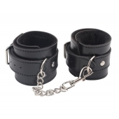 Черные оковы на ноги Obey Me Leather Ankle Cuffs - Chisa - купить с доставкой в Нефтекамске
