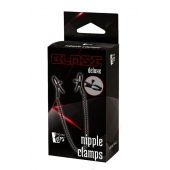 Черные зажимы на соски на цепочке BLAZE DELUXE NIPPLE CLAMPS - Dream Toys - купить с доставкой в Нефтекамске