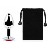 Серебристая анальная пробка с красным стразом - 7,2 см. - Anal Jewelry Plug - купить с доставкой в Нефтекамске Серебристая анальная пробка с красным стразом - 7,2 см. - Anal Jewelry Plug - купить с доставкой в Нефтекамске