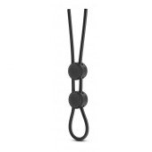 Черное двойное эрекционное лассо Silicone Double Loop Cock Ring - Blush Novelties - в Нефтекамске купить с доставкой