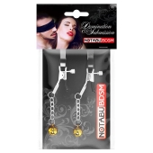 Оригинальные зажимы на соски с желтыми шариками - Notabu - купить с доставкой в Нефтекамске