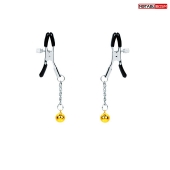 Оригинальные зажимы на соски с желтыми шариками - Notabu - купить с доставкой в Нефтекамске