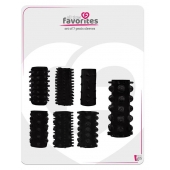 Набор из 7 черных насадок PENIS SLEEVES SET - Dream Toys - в Нефтекамске купить с доставкой