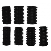 Набор из 7 черных насадок PENIS SLEEVES SET - Dream Toys - в Нефтекамске купить с доставкой