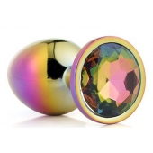 Голографическая анальная втулка с радужным кристаллом - 7,1 см. - Dream Toys - купить с доставкой в Нефтекамске