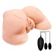 Телесная вибровагина Julie с 2 рабочими отверстиями - Baile - в Нефтекамске купить с доставкой