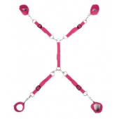 Ярко-розовый набор фиксаций на кровати Classic Bed Spreader - Lux Fetish - купить с доставкой в Нефтекамске