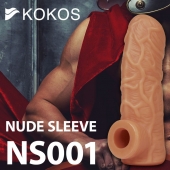 Телесная открытая насадка-реалистик с подхватом мошонки Nude Sleeve S - 10 см. - KOKOS - в Нефтекамске купить с доставкой