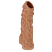 Телесная насадка с венками и открытой головкой Nude Sleeve S - 10 см. - KOKOS - в Нефтекамске купить с доставкой