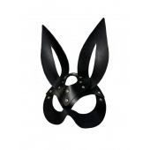 Черная кожаная маска зайки Miss Bunny - БДСМ Арсенал - купить с доставкой в Нефтекамске
