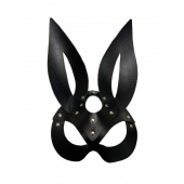 Черная кожаная маска зайки Miss Bunny - БДСМ Арсенал - купить с доставкой в Нефтекамске